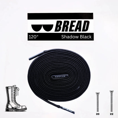 Stretchy Travel Shoelaces By Bread - Shadow Black
