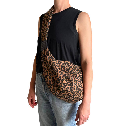 LEOPARD PRINT CROSS BODY BAG - LARGE