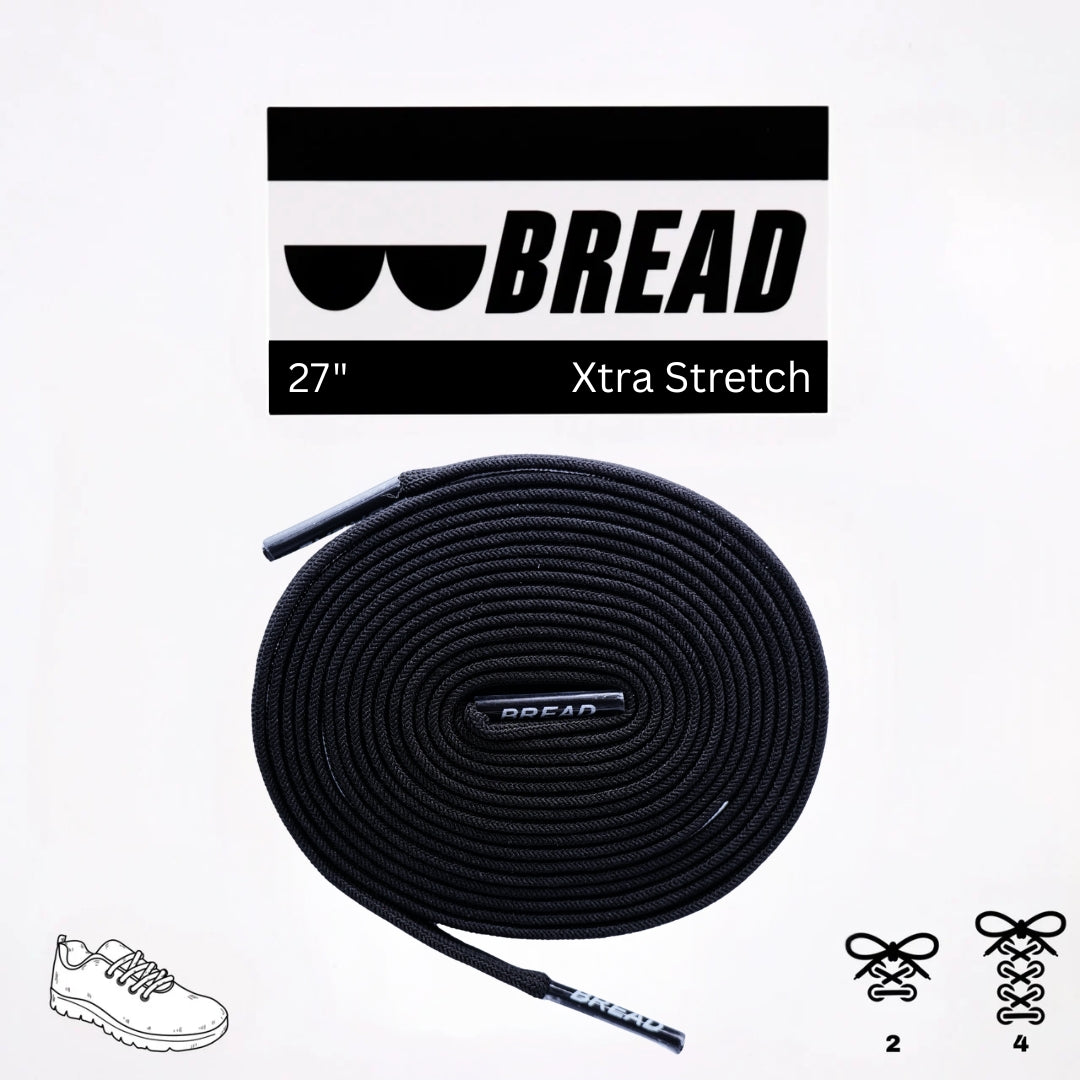 Stretchy Travel Shoelaces By Bread - Shadow Black