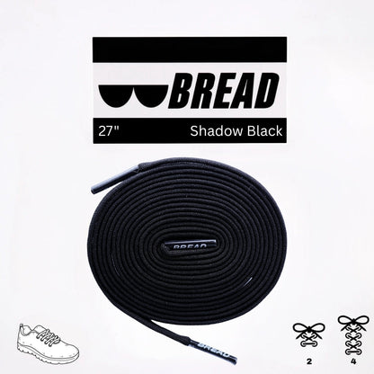 Stretchy Travel Shoelaces By Bread - Shadow Black
