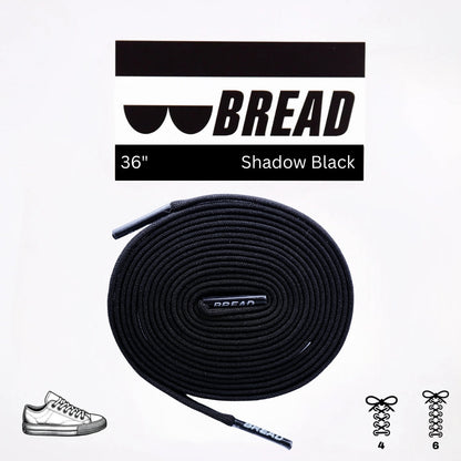 Stretchy Travel Shoelaces By Bread - Shadow Black