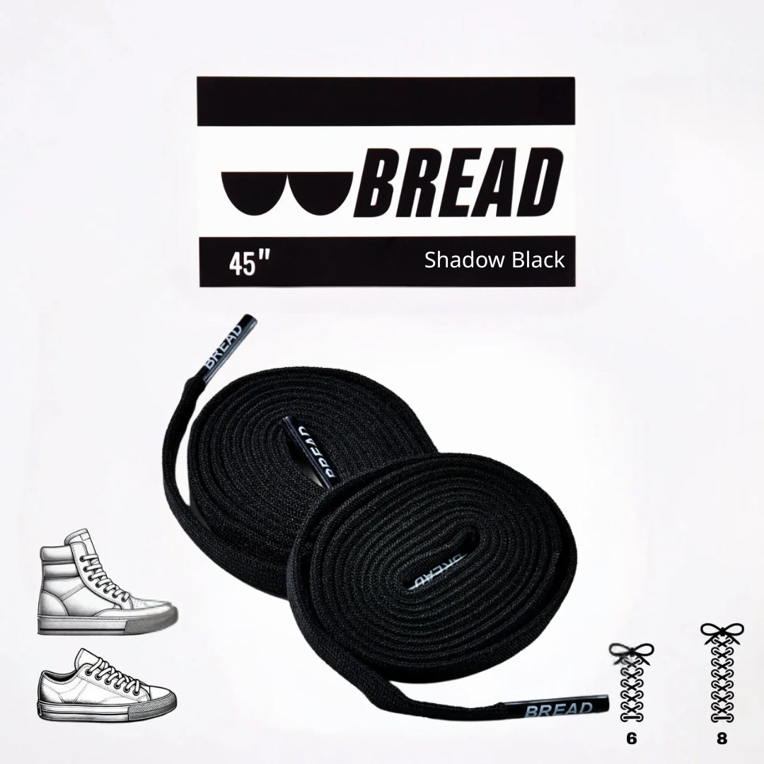Stretchy Travel Shoelaces By Bread - Shadow Black