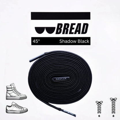 Stretchy Travel Shoelaces By Bread - Shadow Black
