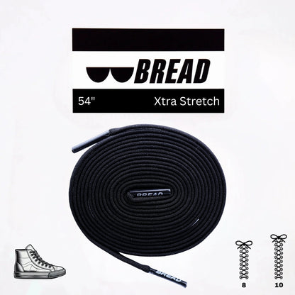 Stretchy Travel Shoelaces By Bread - Shadow Black