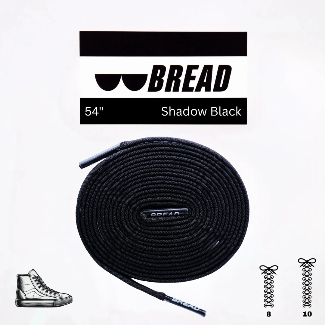 Stretchy Travel Shoelaces By Bread - Shadow Black