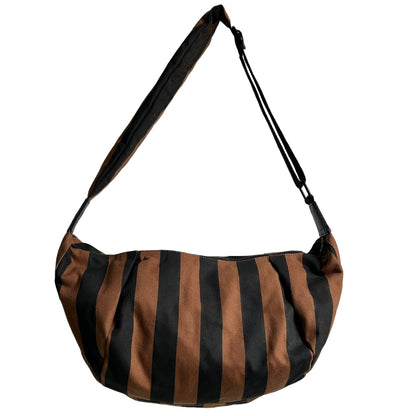 STRIPE  PRINT CROSS BODY BAG - LARGE