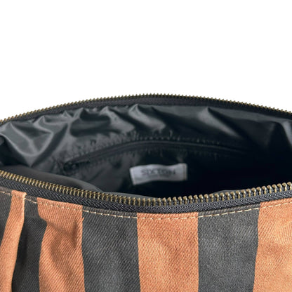 STRIPE  PRINT CROSS BODY BAG - LARGE