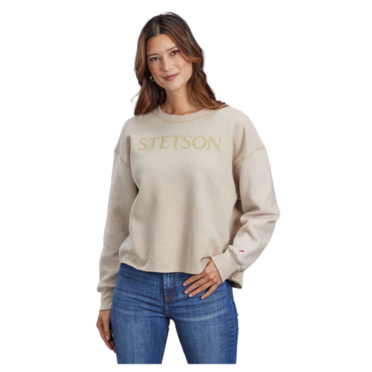 STETSON WOMENS MID LENGTH  TAN SWEATSHIRT