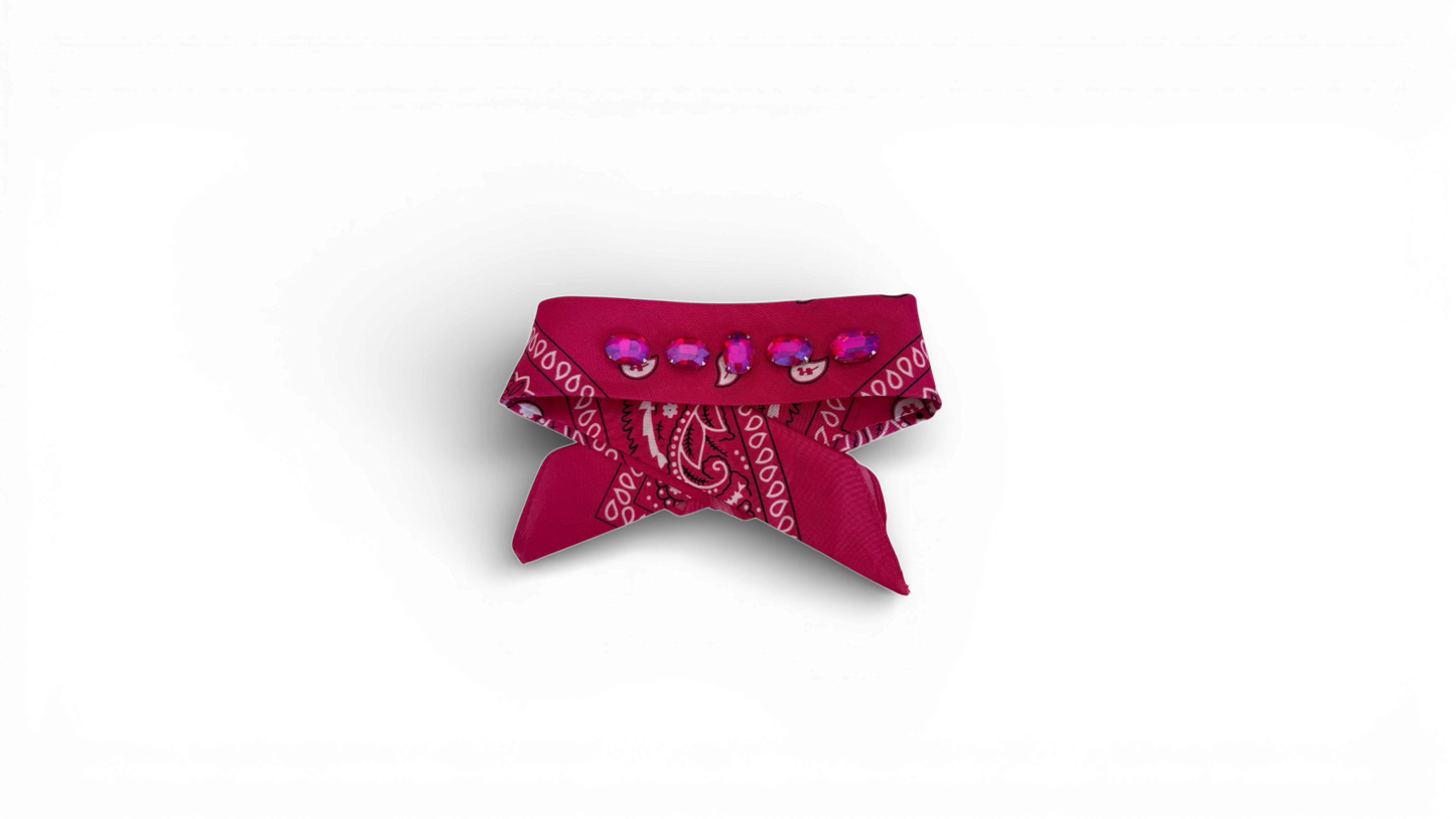 Pink Bejeweled Bandana