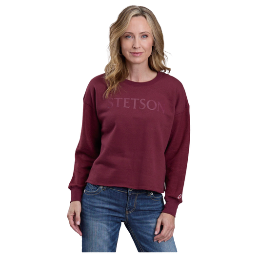 STETSON WOMENS MID LENGTH CREW SWEATSHIRT
