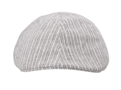 BIGALLI STRIPED LINEN NEWSBOY CAP