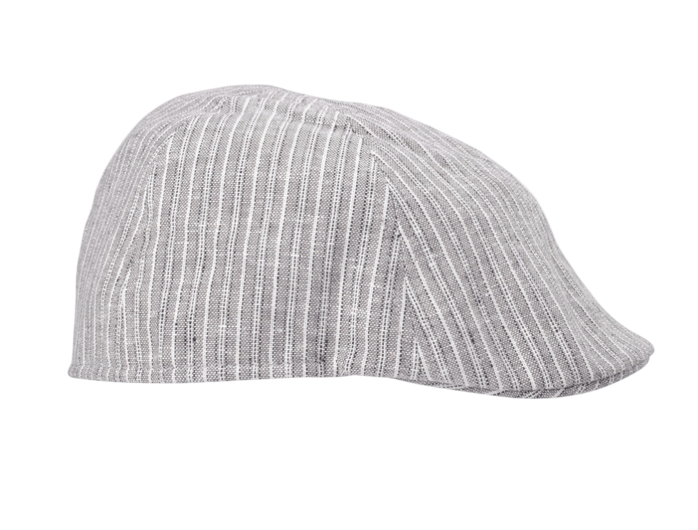 BIGALLI STRIPED LINEN NEWSBOY CAP