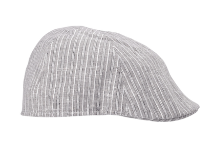 BIGALLI STRIPED LINEN NEWSBOY CAP