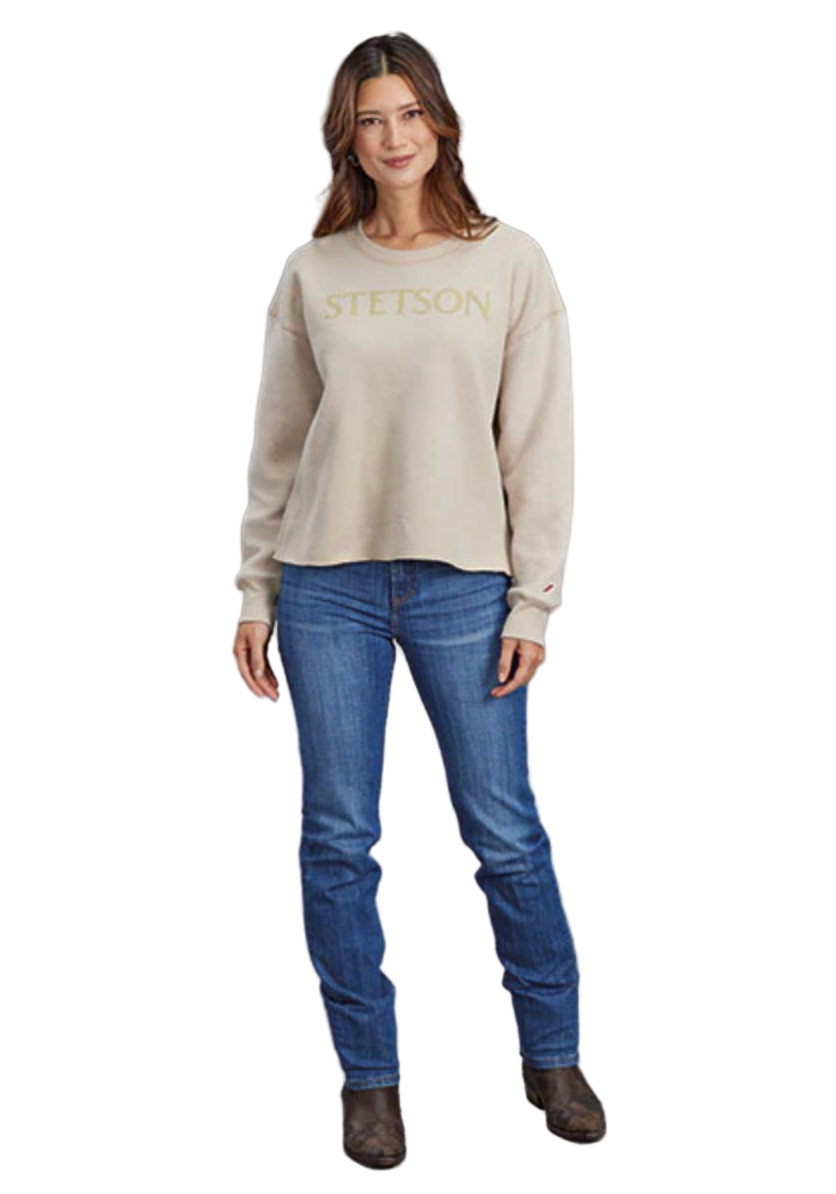 STETSON WOMENS MID LENGTH  TAN SWEATSHIRT