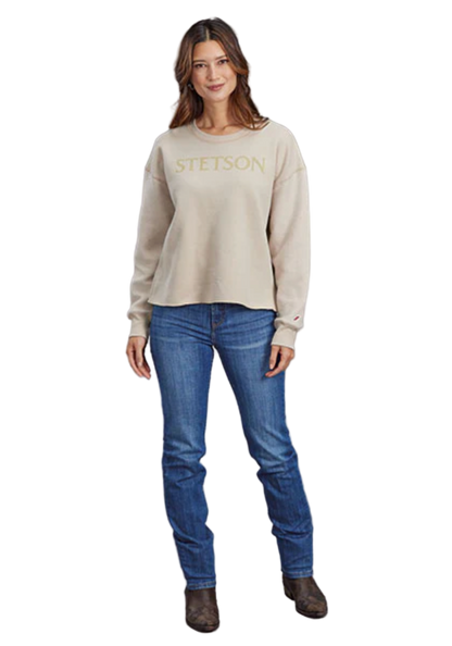 STETSON WOMENS MID LENGTH  TAN SWEATSHIRT