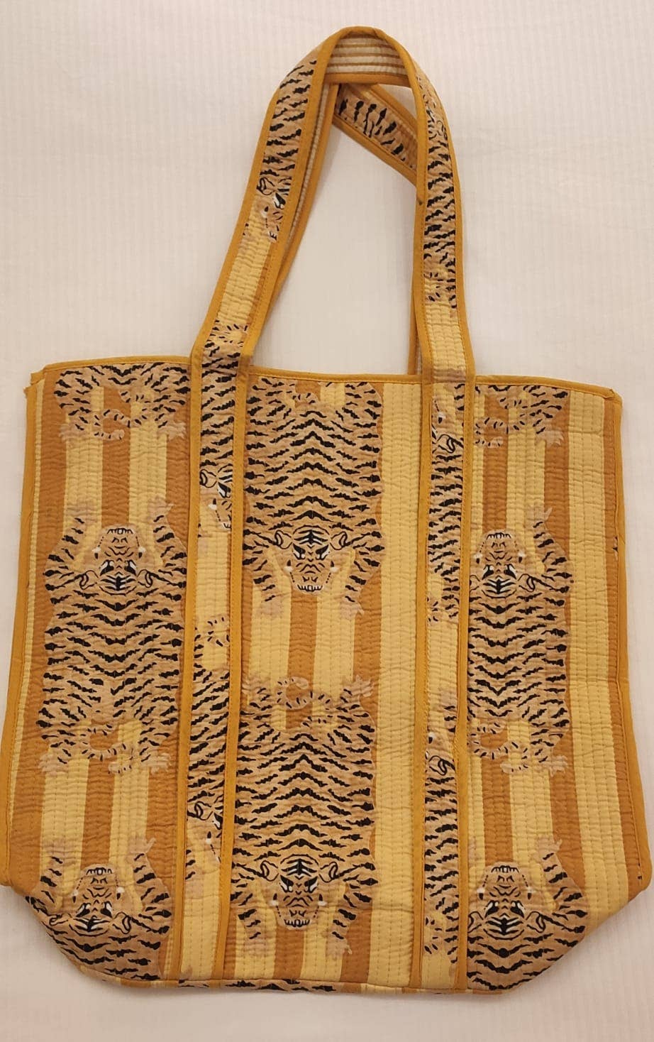 Tiger Quilted Tote Bag (Yellow)